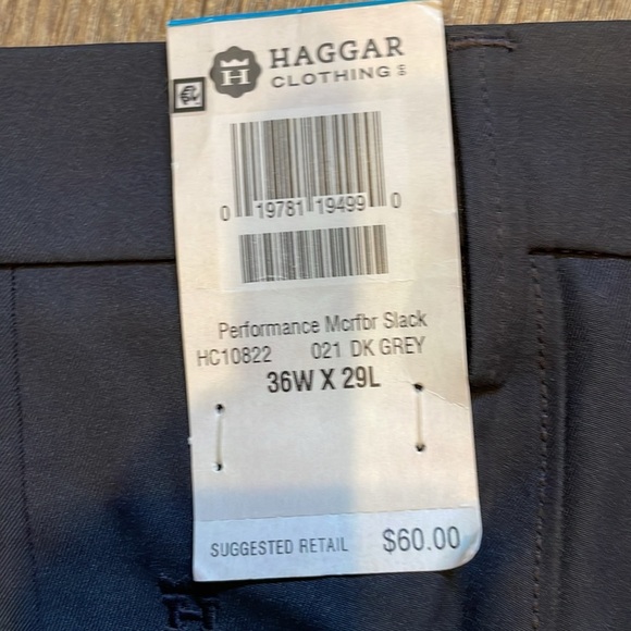 Haggar Plain Front Performance Microfiber Straight Fit Slack Pant - Picture 7 of 7